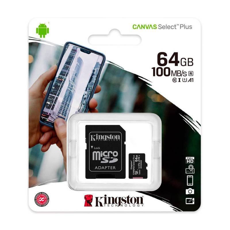 Tarjeta Micro SD Kingston 64GB Canvas Select Plus
